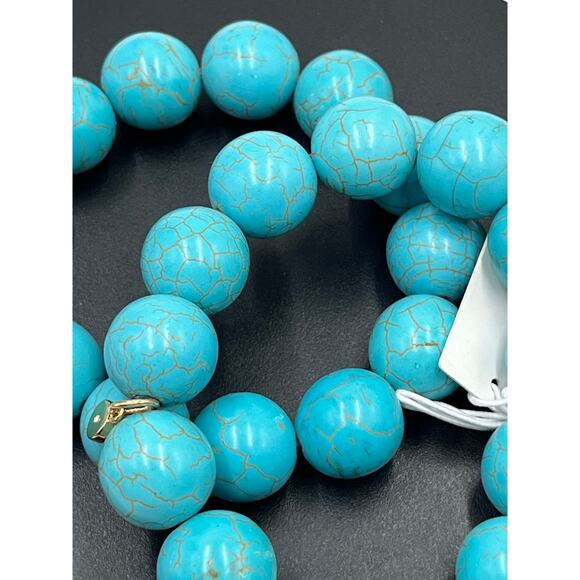 Ettika Luck & Love Turquoise Elastic Stretch Beaded Bracelet Two Set New - Picture 9 of 11